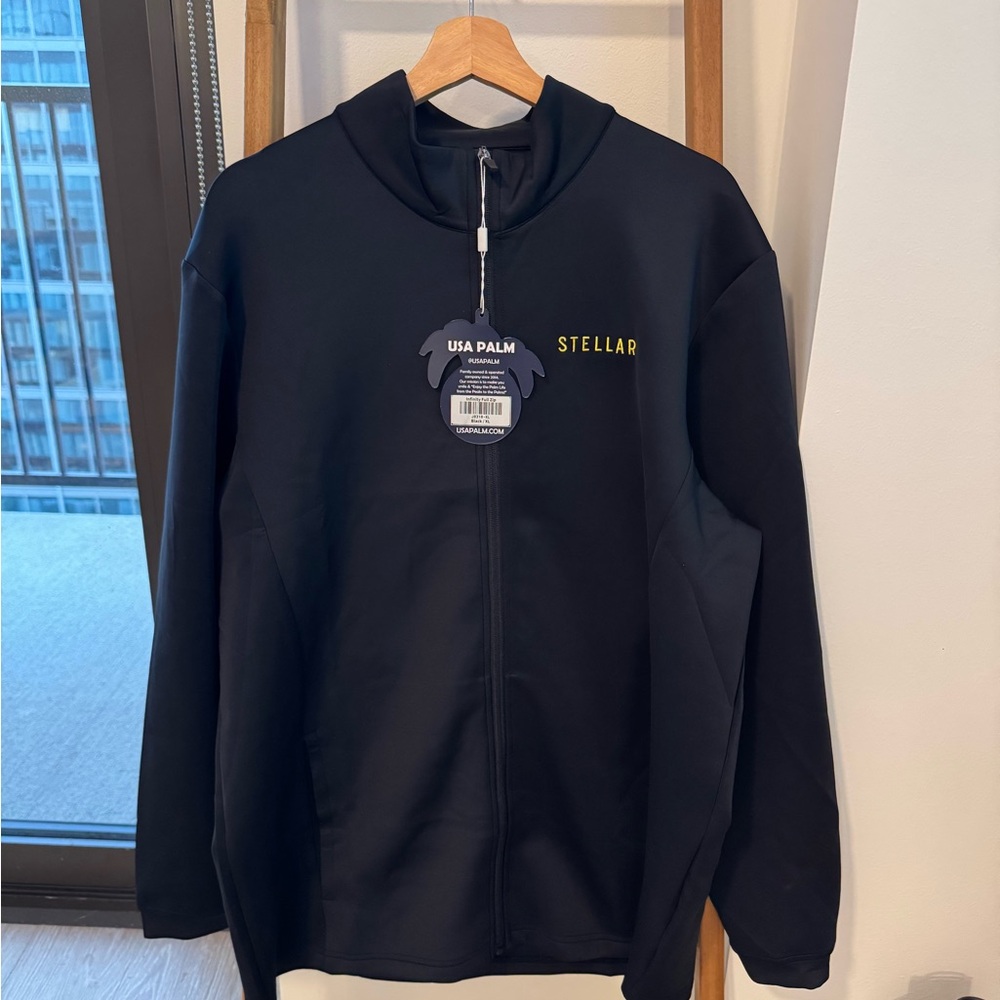 USA Palm Black Zip-Up Hoodie